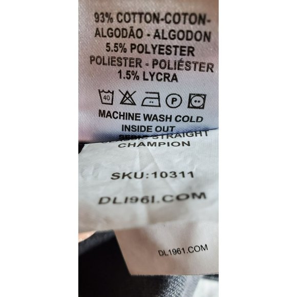 J Hilburn Dark Wash Men's DL1961 Classic Straight Jeans Size 33 x 34 - Picture 6 of 6